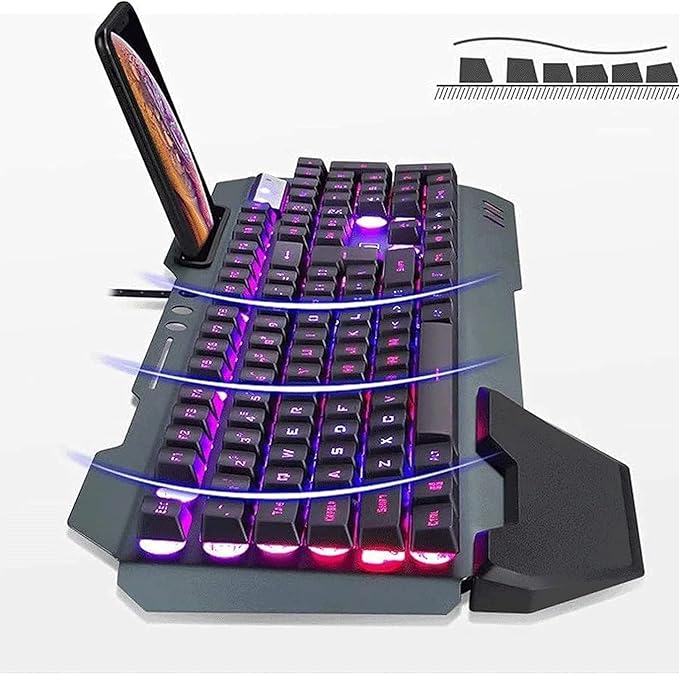 Gaming Keyboard and Mouse Combo LED Backlit Mechanical Feel Business Office Keyboard Colorful Breathing Backlit Gaming Mouse for Working Or Primer Gaming