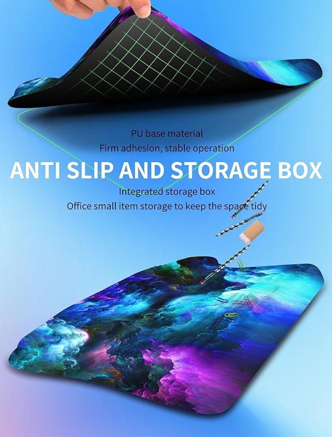 Ergonomic Wave Wrist Rest with Keyboard Stand Cushioned Palm Rest Comfortable Integrated Memory Foam for Natural Typing and Relieve Wrist Pain Nebula