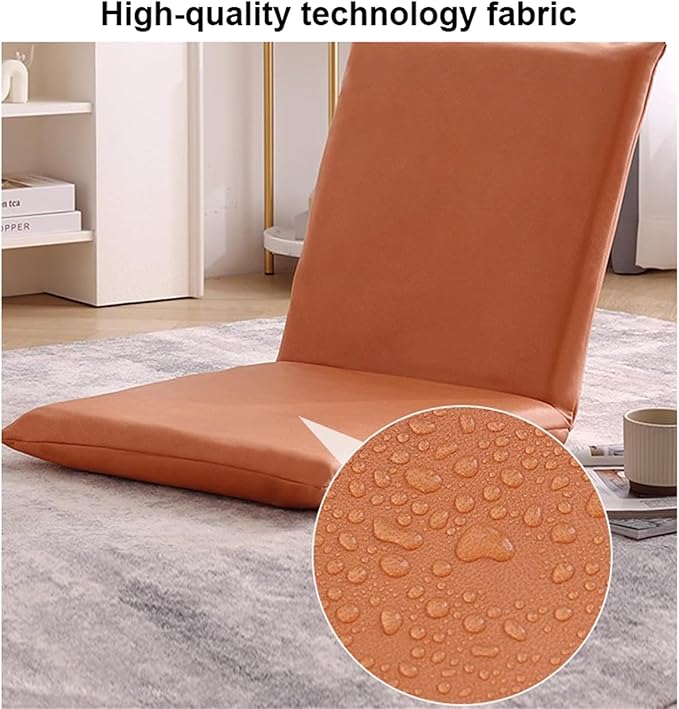 Padded Floor Chair with Adjustable Backrest Portable Floor Chair with 5 Gear Adjustable Back Support Suitable for Meditation Seminars Reading TV Watching or GamingGrayS