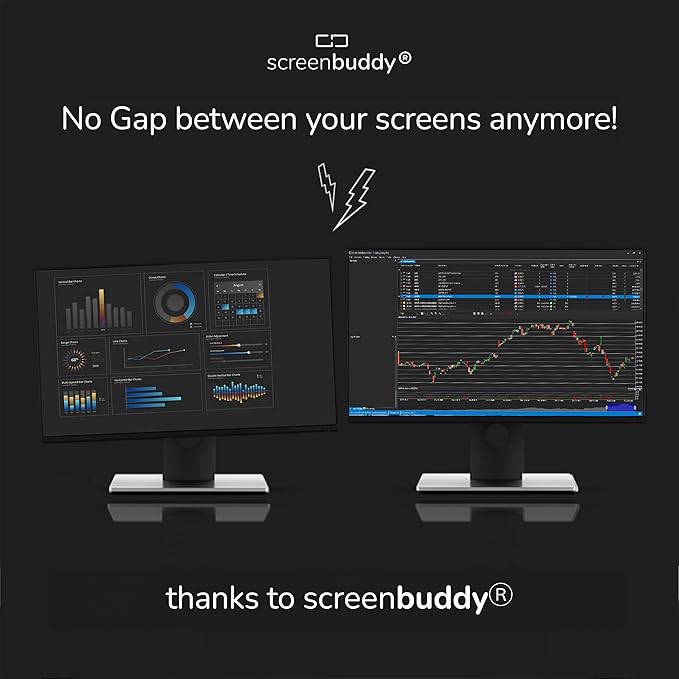 Set of 2 Magnetic Connection for Your Screens Suitable for All Computer Monitors - Innovative Computer and Gaming Equipment