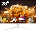 Gawfolk 28 inch UHD 4K Computer Monitor IPS Ultra HD (3840×2560p) Screen 3:2 10Bit 1.07 Billion Colours 128% sRGB Built-in Speakers 178° Wide Viewing Angle DisplayPort HDMI White