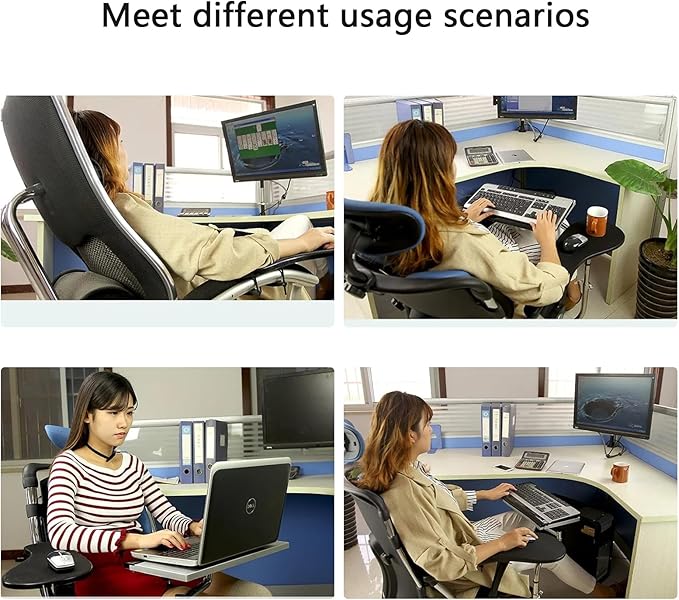 XL Size Chair Arm Rest Mouse Pad Chair Arm Clamping Wrist Support 480 * 230mm Elbow Rest with Non-Slip Mouse Mat OK020