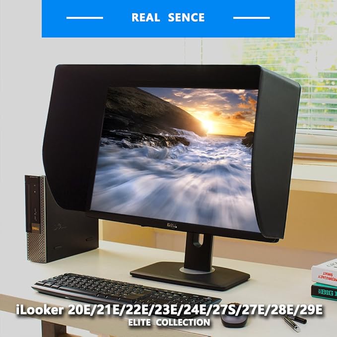 27E 27 inch LCD LED Video Monitor Hood Sunshade Sunhood for Dell HP Viewsonic Philips Samsung LG EIZO NEC ASUS ACER BENQ AOC Lenovo and Fits Monitor Frame Width 635-655mm