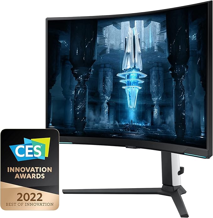 Samsung 2022 32'' Odyssey Neo G8 4K UHD 165Hz 1ms G-Sync 1000R Curved Gaming Monitor Quantum HDR2000 AMD FreeSync Premium Pro Ultrawide Game View DisplayPort HDMI Black (Renewed)