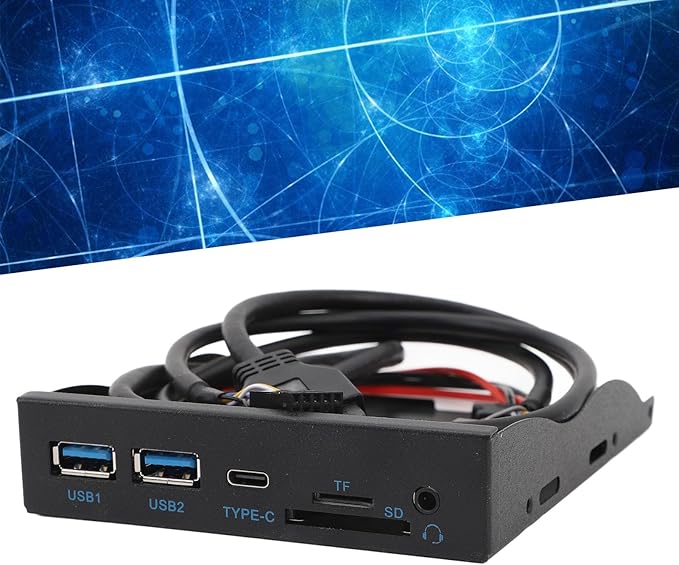3.5 Inch Front Panel USB Hub Internal USB Hub with USB3.2 GEN1 5Gbps USB3.2 GEN1 Type C Floppy Drive Panel USB3.2 19PIN Hub for 7 8 10 11 2003 for Linux