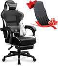 GTPLAYER Gaming Chair High Back Leather Computer Game Chair with Footrest Ergonomic Height Adjustable Office Chair with Removable Cover and Lumbar Support for Gaming and Work (WTwith Leather Cover)