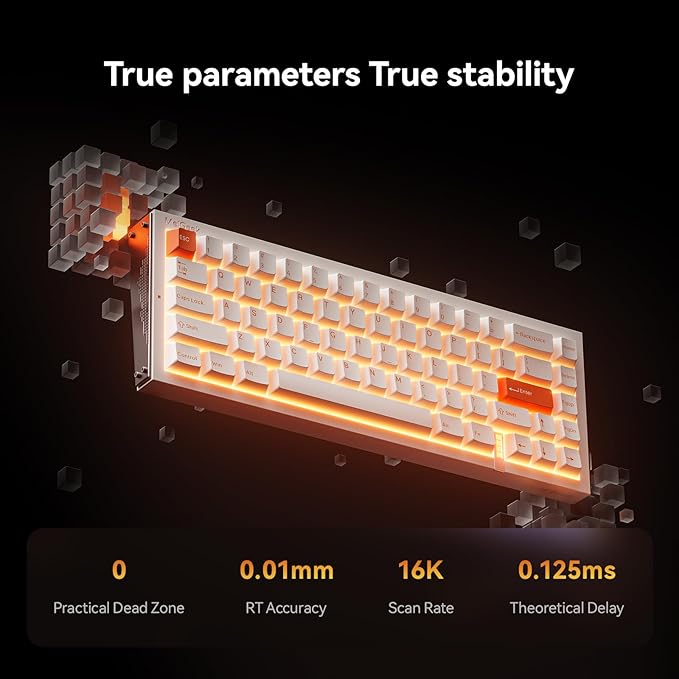 MelGeek REAL67 Wired Gaming Keyboard with RGB Magnetic Keyboard with Hall Effect Rapid Trigger Hot-Swappable Snap Tap &amp Adjustable Actuation Online HIVE Custom (Sodium-White)