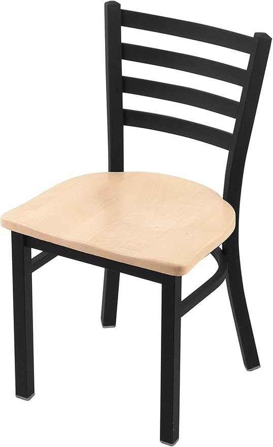 Holland Bar Stool Co. 400 Jackie 18 Chair with Black Wrinkle Finish and Natural Maple Seat