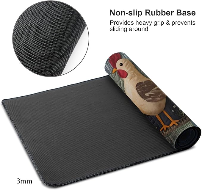 Chicken Desk Cover MatExtended Large Mouse PadComputer Laptop Mat Desk Decor for Office Game Home 30x16 Inch