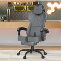 Soontrans PU Leather Gaming Chair with Pocket Spring Cushion Wide 20 Seat Ergonomic Computer Chair with Adjustable Headrest Lumbar Pillow Footrest &amp Reclining Backrest Desk Chair for Adults