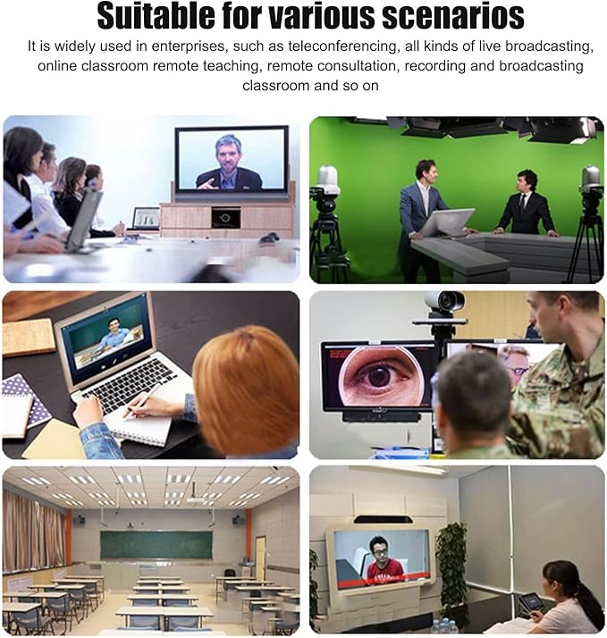 20X Optical Zoom 4K Camera60FPS PTZ Camera 1080P 60FPS Video Camerafor Live Broadcasting Online Teachingfor Conference Churches Events(Black)
