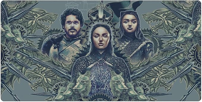 Head Case Designs Officially Licensed HBO Game of Thrones Robb Sansa Arya Graphic Art 23.62 x 11.81 x 0.12 inches (600 x 300 mm) - L Gaming Office Desk PC Keyboard Mouse Mat Pad