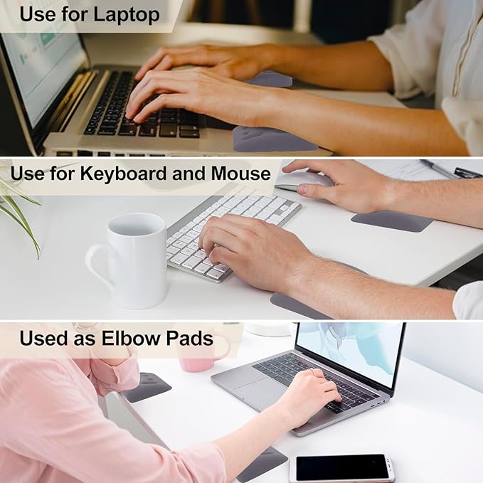 Ergonomic Wrist Rest for Laptop Upgraded Laptop Wrist Support Pad for Computer Keyboard Relieve Wrist Pain and Carpal Tunnel(Gray)