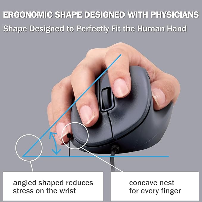 ELECOM Wired USB Ergonomic Shape Mouse Silent Click Right Hand 2000DPI 5 Buttons Optocal Sensor Compatible with PC Mac Laptop EX-G Ssize Black (M-XGS30UBSKBK)