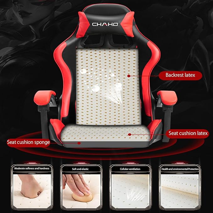 Adjustable Gaming Chair with Footrest Home Computer Chair Lift Armrest Swivel Chair Ergonomic Armchair Office Chair Comfortable Sedentary 165° Large Angle Reclining Lunch Break Lounge Chair