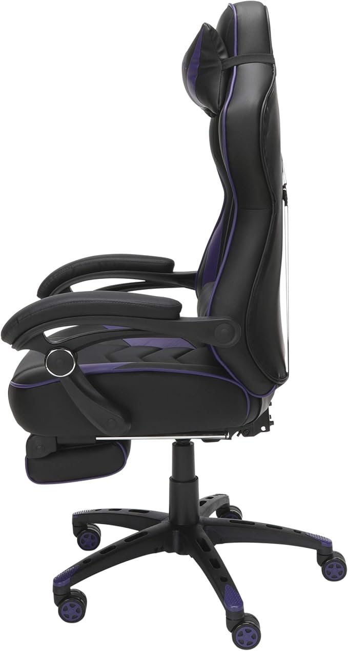 RESPAWN 110 Ergonomic Gaming Chair with Footrest Recliner - Racing Style High Back PC Computer Desk Office Chair - 360 Swivel Adjustable Lumbar Support Headrest Pillow Padded Armrests 2019 Purple