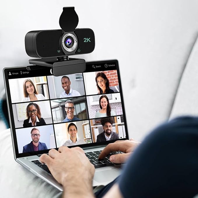USB Webcam Builts in Noise Cancelling Microphones and Adjustable Tripods Stand for Highly Definition 1080P 2K 4K Video R