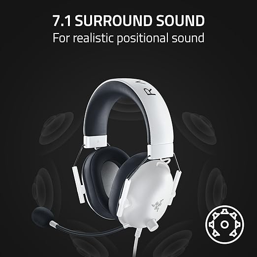 Razer BlackShark V2 X Gaming Headset: Special Edition - 50mm Drivers - Cardioid Mic - Comfortable Noise Isolating Earcups - for PC Mac PS5 Xbox One Nintendo Switch via 3.5mm Audio Jack - White