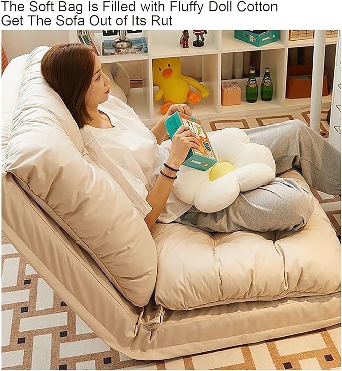 WHYATT Lazy Sofa Chair Lazy Sofa for Teens Adults to Gaming Reading and Watching TV (Color : Light Grey)