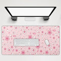 Pink Cherry Blossom Gaming Mouse Pad Extended 3XL Cute Anime Aesthetics Floral Kawaii Flower Large Mousepad Non-Slip Rubber Base Stitched Edge Long Keyboard Desk Mat for Computer47.2x23.6 In120x60cm