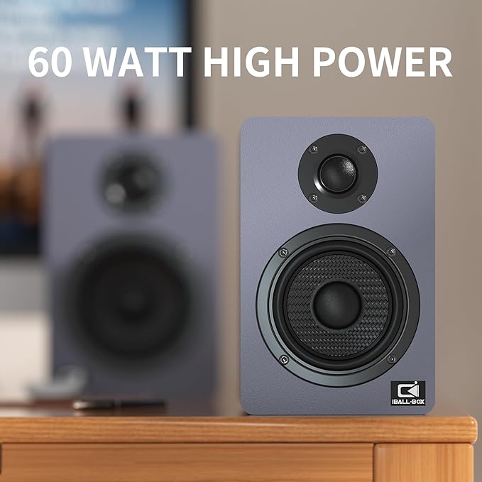 60W Computer Speakers for Desktop PC DSP Bluetooth 5.3 24-Bit Optical USB-C AUX Silk-Dome Tweeter Carbon-Fiber Driver Desk Speakers for Laptop/Mac/Monitor Slate Blue