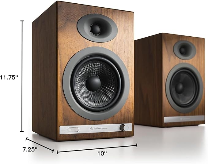 Audioengine HD5 Premium Powered Speakers | 150W Audiophile-Grade Bluetooth 5.0 with aptX HD | Built-in 24-Bit DAC | Real Wood Veneer | Bookshelf Speakers for Home Audio Studios &amp Vinyl
