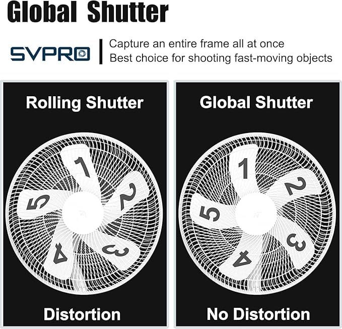 SVPRO Global Shutter USB Camera Module 90fps High Speed Webcam Board 1920x1200 2MP AR0234 UVC Webcam Module with Distortion Free M12 Lens for ComputerSlow Motion Board Camera for Golf Swing