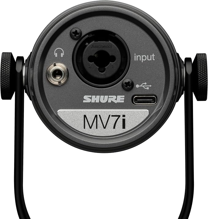 Shure MV7i Smart Microphone – USB-C &amp XLR Mic for Podcasting Music &amp Streaming with Built-in Audio Interface Auto Level Mode Advanced DSP All-Metal Design Black