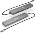 Plugable 11-in-1 USB-C Hub 100W USB-C Pass-Through Laptop Docking Station Dual Monitor 4K 60Hz HDMI Compatible with Thunderbolt Windows Chromebooks Displays Mirrored on Mac
