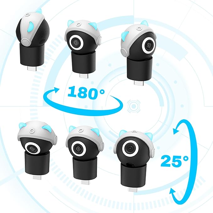 Subsonic - Playcam 1080 für Nintendo Switch 2 Full HD Kamera mit 1080p Auflösung 180° Verstellbares Weitwinkelobjektiv USB-C Anschluss Datenschutzabdeckung - Blau