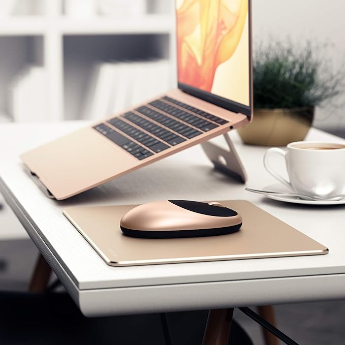 Satechi M1 Wireless Bluetooth Mouse USB-C Rechargeable Compact &amp Portable for MacBook Air/Pro M5/M4 iPad Air/Pro M5/M4/M3 iPad mini Mac mini iMac &amp Windows - Gold