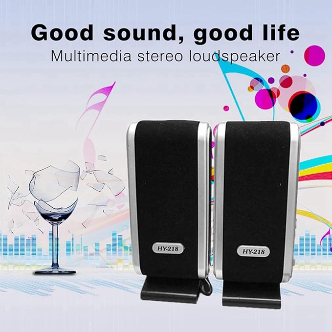 4 Pcs USB Computer Speakers Portable Speaker Stereo 3.5mm with Ear Jack for Desktop PC Laptop