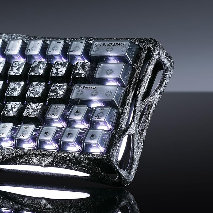 GravaStar Mercury V60 Pro 60% HE Magnetic Gaming Keyboard True 8kHz Polling Rate 0.125ms Latency Dynamic Rapid Trigger 0.005mm Adjustable Actuation Full Aluminum Frame (Cyber Frost Black)