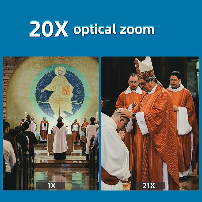 4K NDI Camera with AI Auto Tracking 21X Optical Zoom HDMI/SDI/USB 3.0/PoE/IP PTZ Camera 4K for Church Worship Live Events Video Conferencing (OBS vMix Zoom Teams)