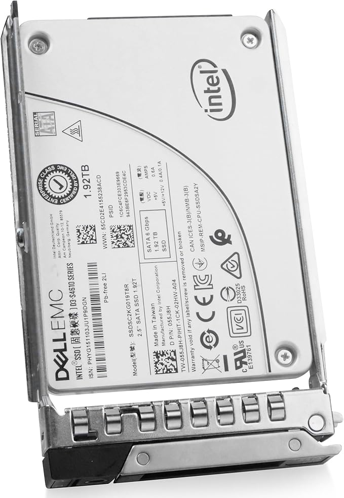 Dell 1.92TB SATA 6Gb/s 3D TLC 2.5in Enterprise PowerEdge Mixed-Use SSD for: R440 R750 R450 T150 R470 T560 T40 R250 R740 R640 T550 T350 R540 R840 ME4024 R650XS R550 R650 R350 400-AQCU G16 (Renewed)