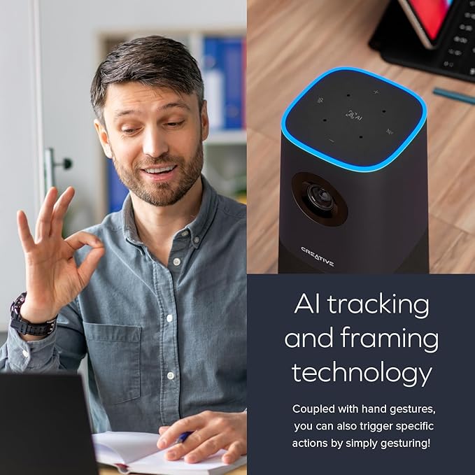 Creative Live! Meet 4K: 4K UHD Conference Webcam with Auto Tracking with 7 X Digital Zoom for PC and Mac