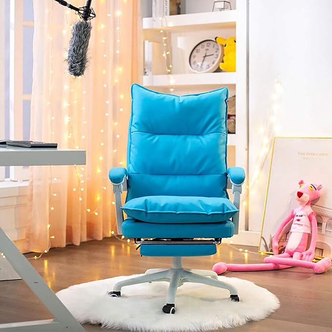 Office Chair Gaming Chair Computer Chair Ergonomic Computer Chair PU Leather Office ChairHigh Back Gaming Chair Height Adjustable Swivel Chair Tilt Recliner ChairModern Girls Desk Chair fo