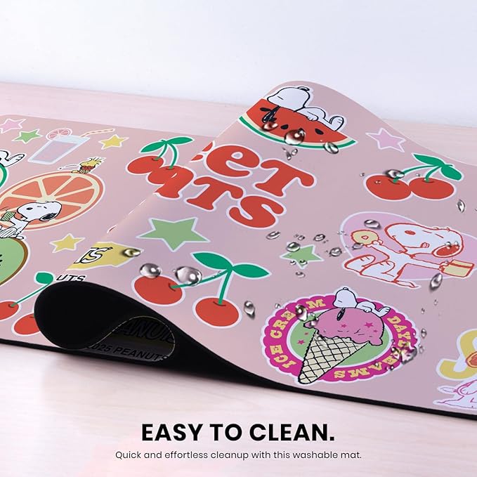 Head Case Designs Officially Licensed Peanuts Snoopy Fruit Treats Graphics 37.4 x 15.75 x 0.16 inches (900 x 400 mm) - XL Gaming Office Desk PC Keyboard Mouse Mat Pad
