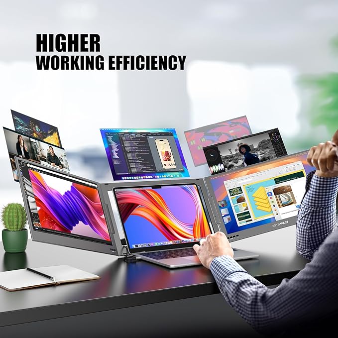 Dual Screen Laptop Monitor Extender 15.6 Fully Compatible Laptop Triple Screen Extender FHD 1080P IPS Portable Monitor for Laptops 12~17 inch Plug &amp Play with USB-C for Win/Mac/PS5/Switch/PS4