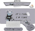 L-SPOUTTO Mouse PadLarge Cute Desk Mat4 in1 XXL Mousepad + Keyboard Wrist Rest+Mouse Pad Wrist Rest+Coaster Set with Ergonomic Desk Pad for Laptop Desktop Office