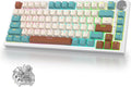 400PRO 75% Wireless Creamy Mechanical Keyboard Bluetooth Gasket Hot Swappable RGB Gaming Keyboard Bluetooth/2.4GHz/USB-C Thocky Keyboard with Pre-lubed Cream Grey Switches (82 Brown White)