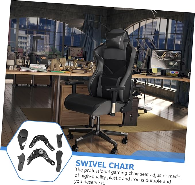 Ciieeo 6 Pcs E Sports Chair Adjusters Multi Angle Tuners Iron and Plastic Gaming Chair Accessories for Seat Angle Black