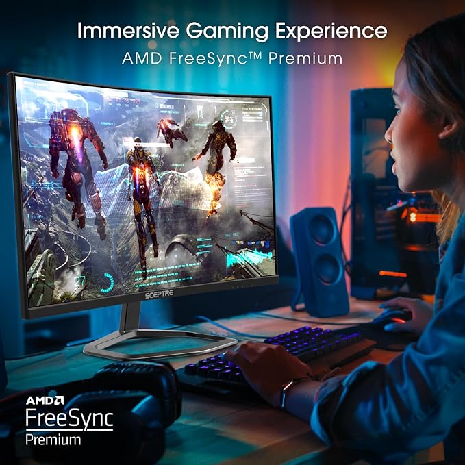 Sceptre 27-Inch Curved Gaming Monitor FHD 1080p 240Hz 1500R DisplayPort &amp HDMI x2 Built-in Speakers Machine Black (C275B-FWT240 Series 2026)