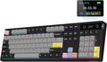 EPOMAKER TH108 PRO Full Size Mechanical Keyboard with Screen &amp Knob Wireless Gaming Keyboard with 10000mAh Creamy Gasket Hot Swap Custom Driver RGB Backlight (Black Sea Salt Silent)