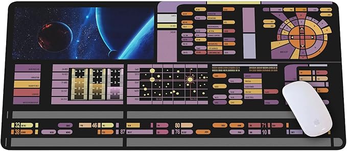 Sci-fi Control Console Display Mouse Mat Science Fiction Desk mat Large Mouse pad for Desk Gamer Mouse pad Game Mat Computer Gaming Accessories SciFi Gift Valentine GiftsGift for him VA