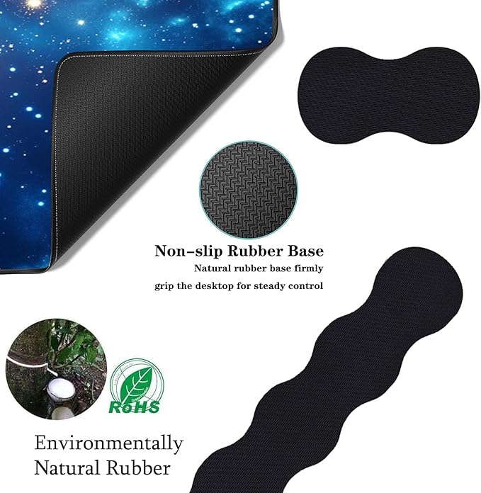 Keyboard Wrist Rest+Mouse Wrist Pad+Desk Pad SetMemory Foam Ergonomic Easy Typing Pain Relief for Computer Laptop Office Home - Starry Sky Mandala