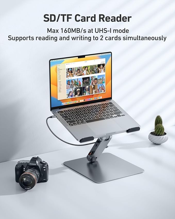 BENFEI Laptop Stand with USB C 7in1 Docking StationHDMI 4K@60Hz1*SD 1*Micro SD100W Power Delivery10Gbps 1*USB C 3.2 and 2*USB A 3.2 Compatible with MacBook Pro/Air iPad Pro XPS Thinkpad