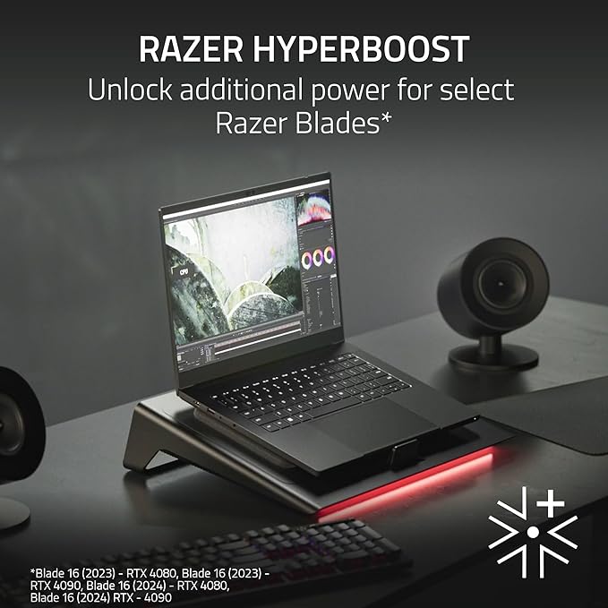 Razer Laptop Cooling Pad: Adaptive Smart - Intelligent Fan Control - Airtight Pressure Chamber - Fits Most Laptops &amp Macbooks 14” to 18 - Preset &amp Custom Fan Curves - 3 Port USB Type A - Chro