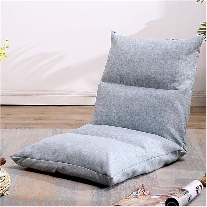 ELEFOCUS Folding Sofa Chair Folding Floor Chair Removable and Washable Lazy Sofa 6 Levels Adjustable Meditation Chair(Blue Gray)
