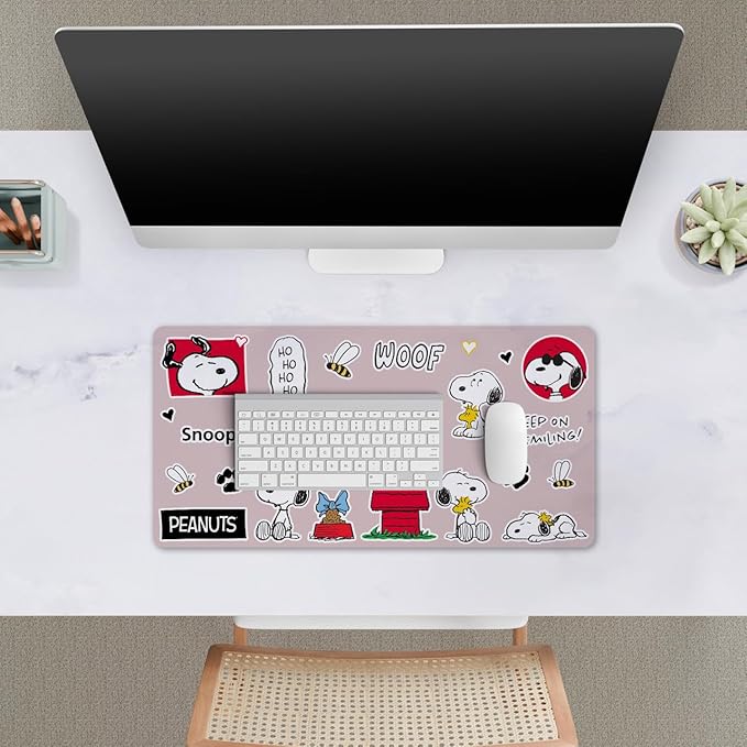 Head Case Designs Officially Licensed Peanuts Snoopy Pattern Graphics 23.62 x 11.81 x 0.12 inches (600 x 300 mm) - L Gaming Office Desk PC Keyboard Mouse Mat Pad